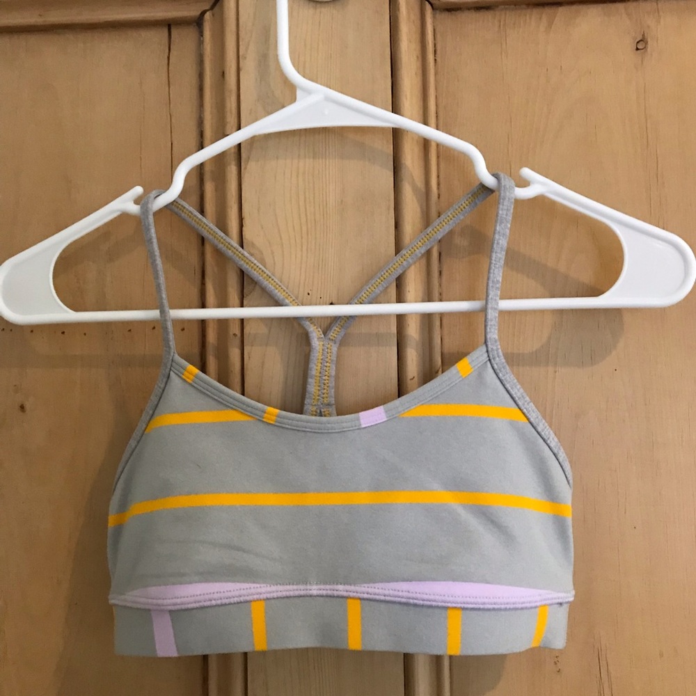 Lululemon grey striped sports bra 2